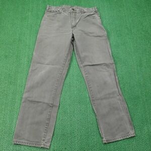 Dickies Carpenter Pants Mens 36x33 Green Workwear Duck Canvas Hammer Loop